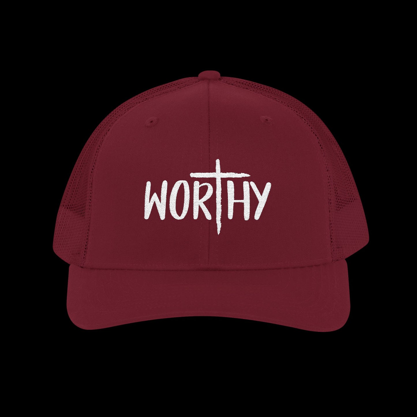 Embroidered "Worthy" Trucker Cap