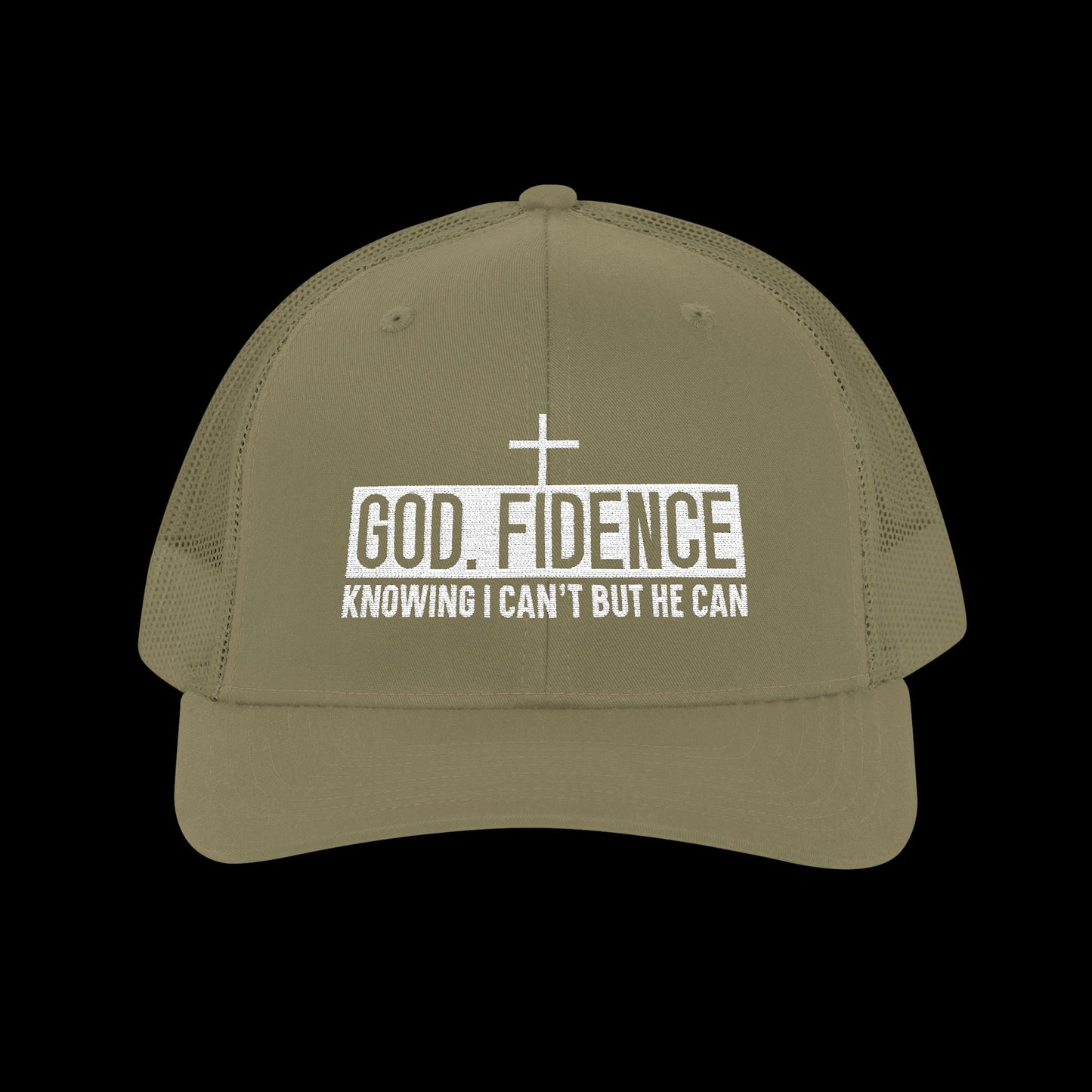 Embroidered "GOD. FIDENCE" Trucker Cap