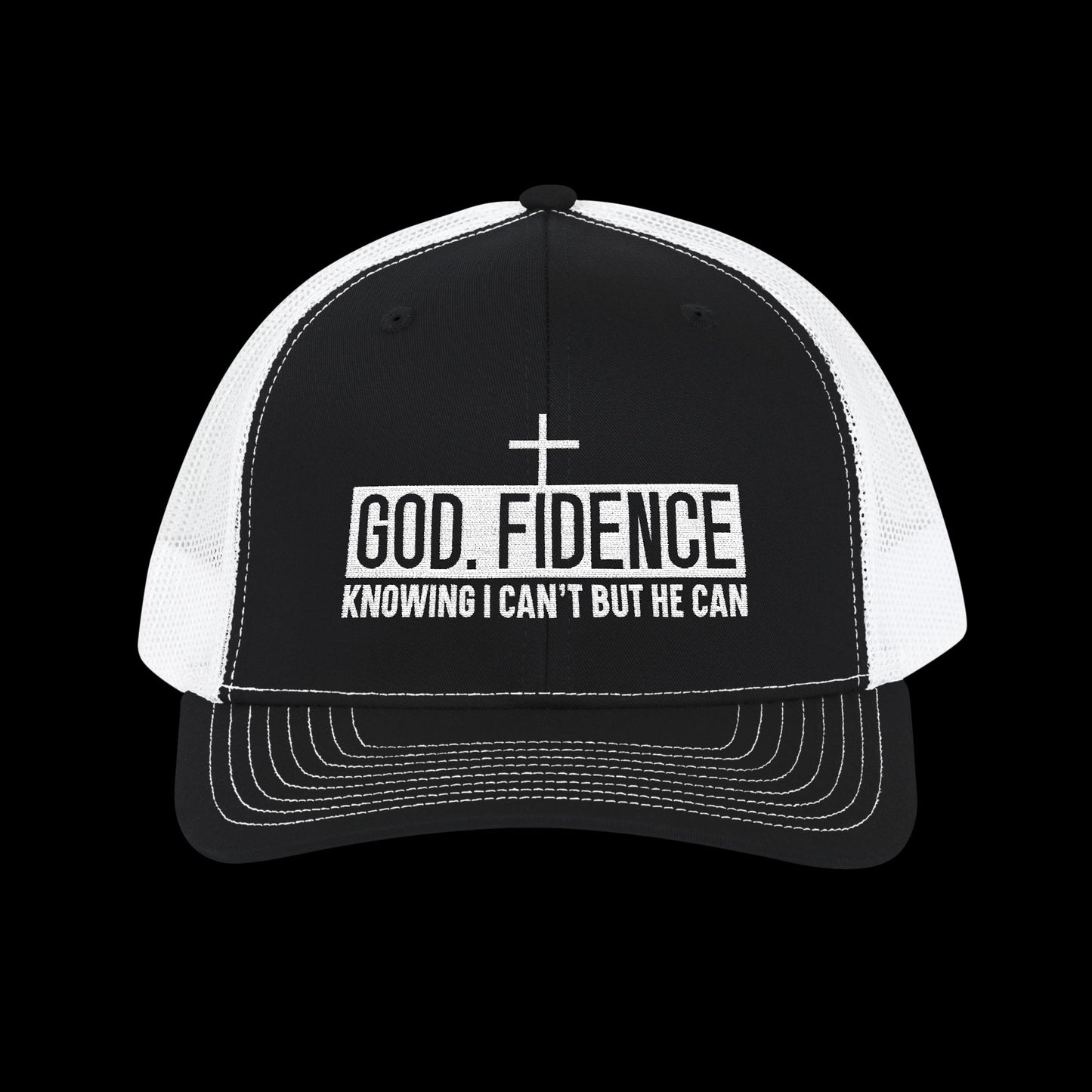 Embroidered "GOD. FIDENCE" Trucker Cap