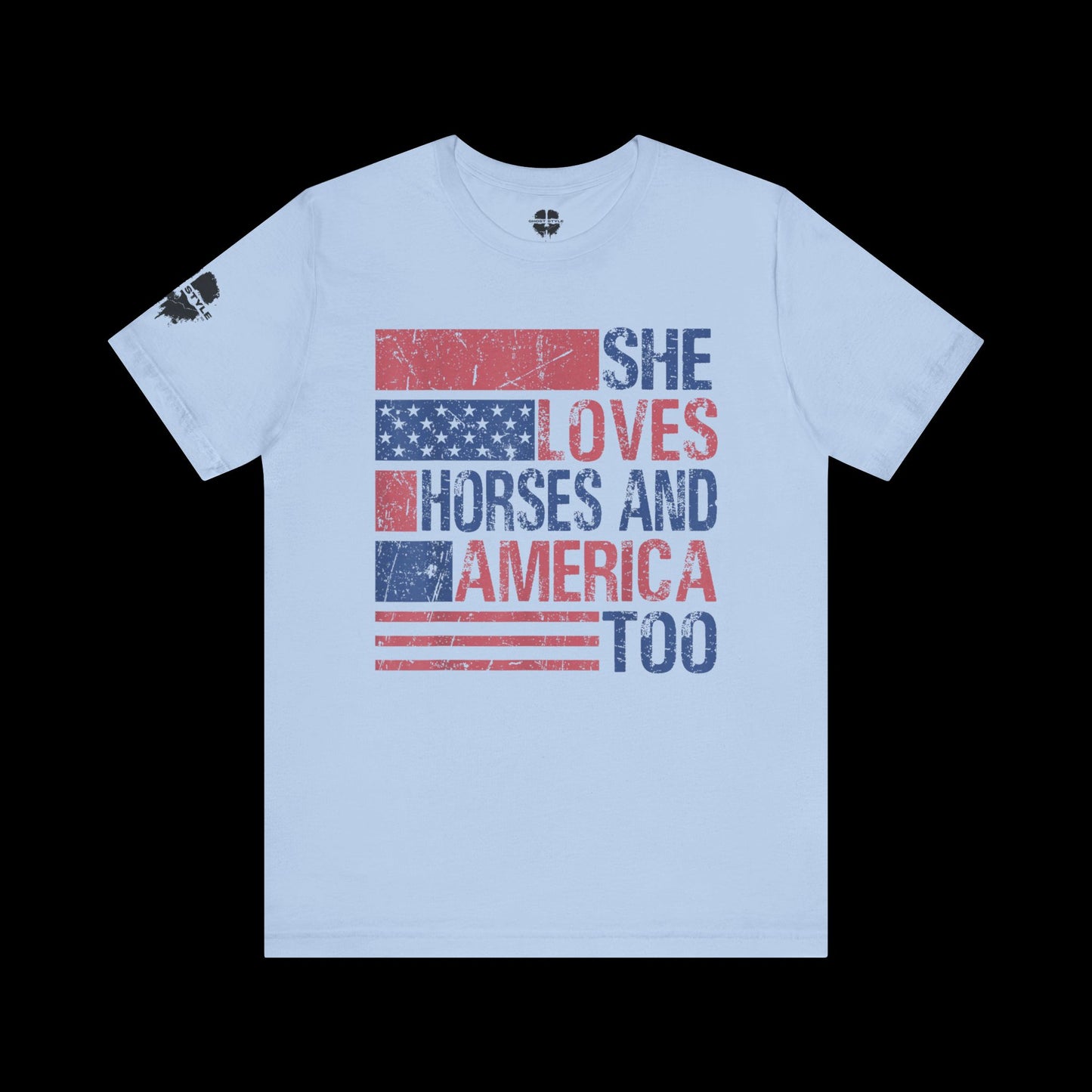 She Loves Horses and America Tee