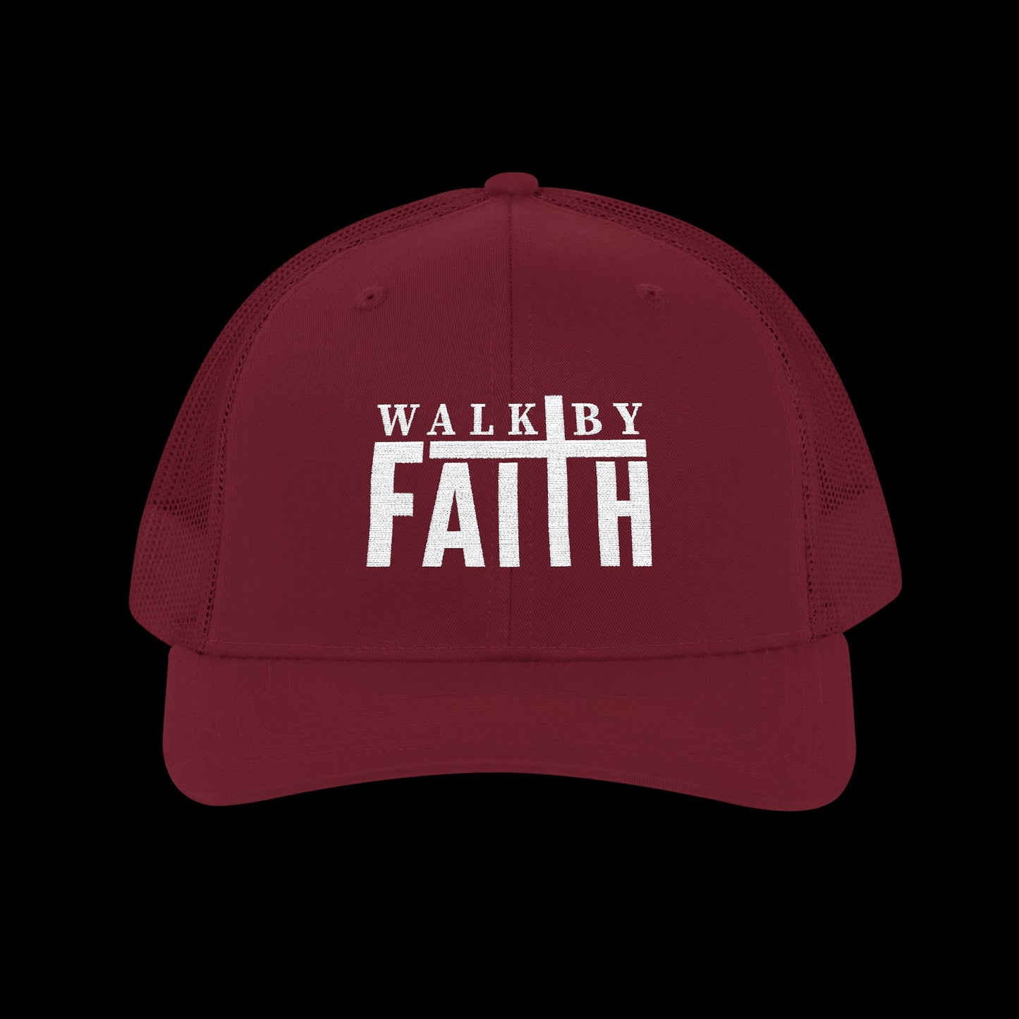 Embroidered "Walk By Faith" Trucker Cap
