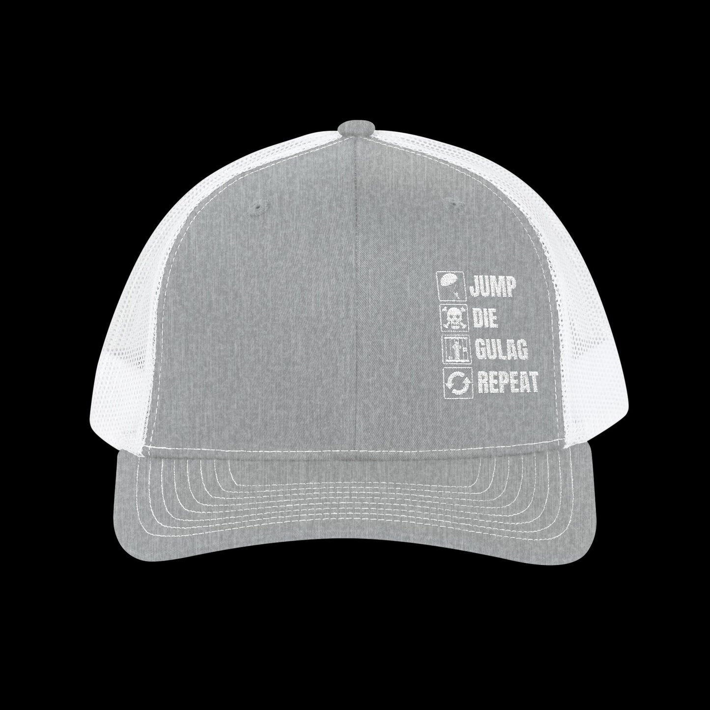 Embroidered "Jump Die Gulag Repeat" Trucker Cap