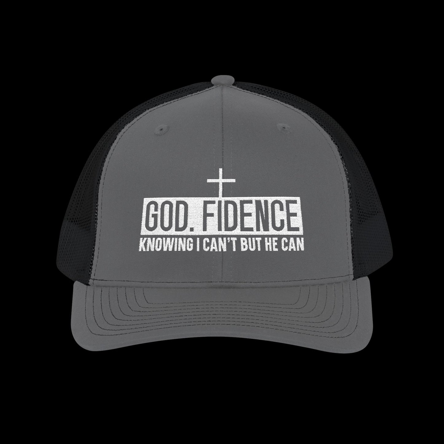 Embroidered "GOD. FIDENCE" Trucker Cap