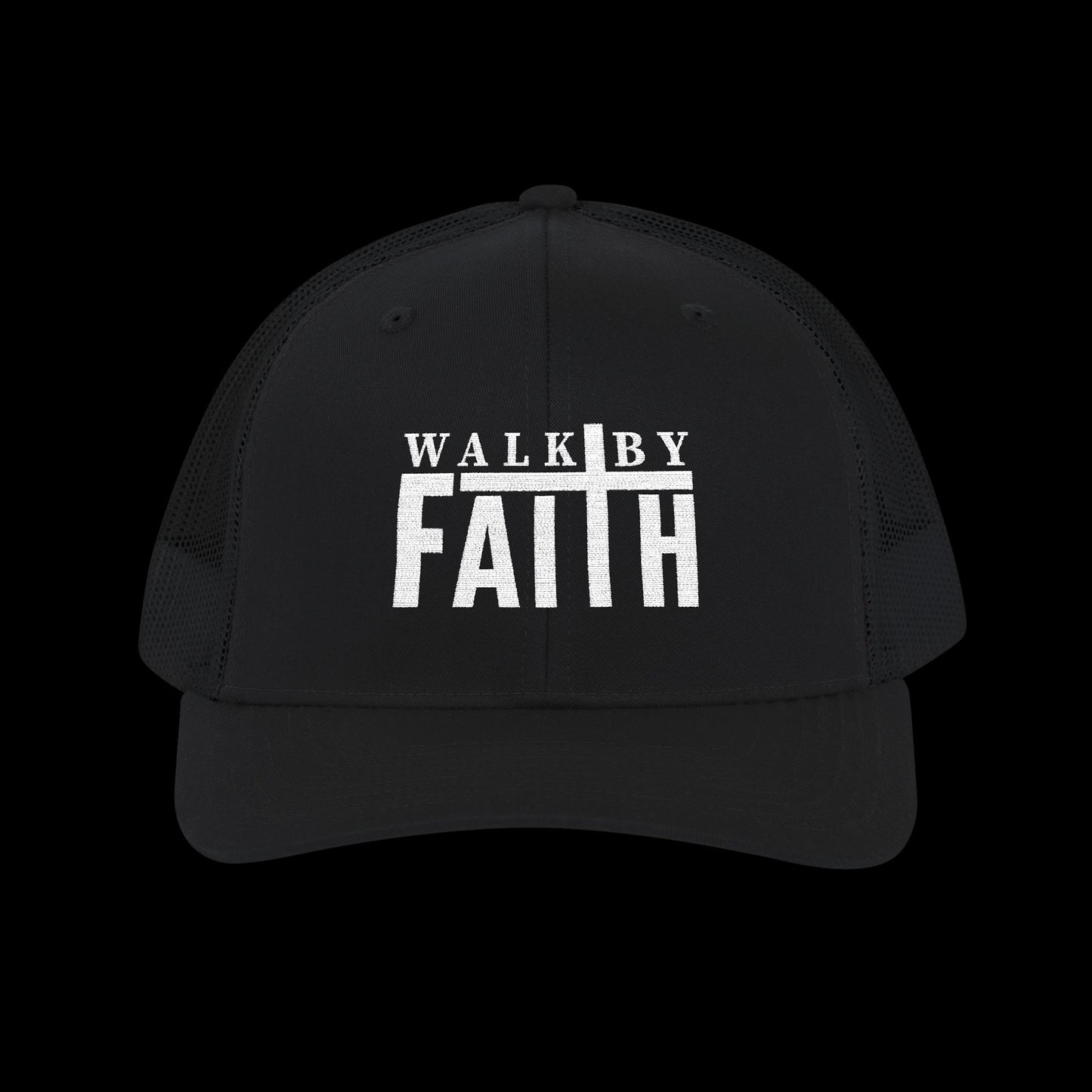 Embroidered "Walk By Faith" Trucker Cap