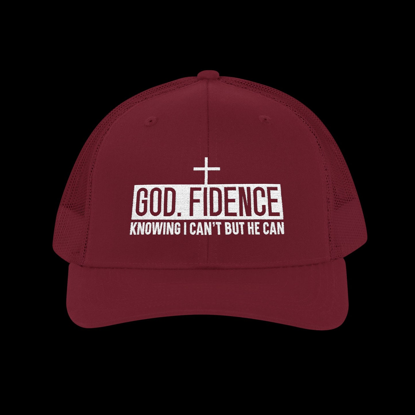 Embroidered "GOD. FIDENCE" Trucker Cap