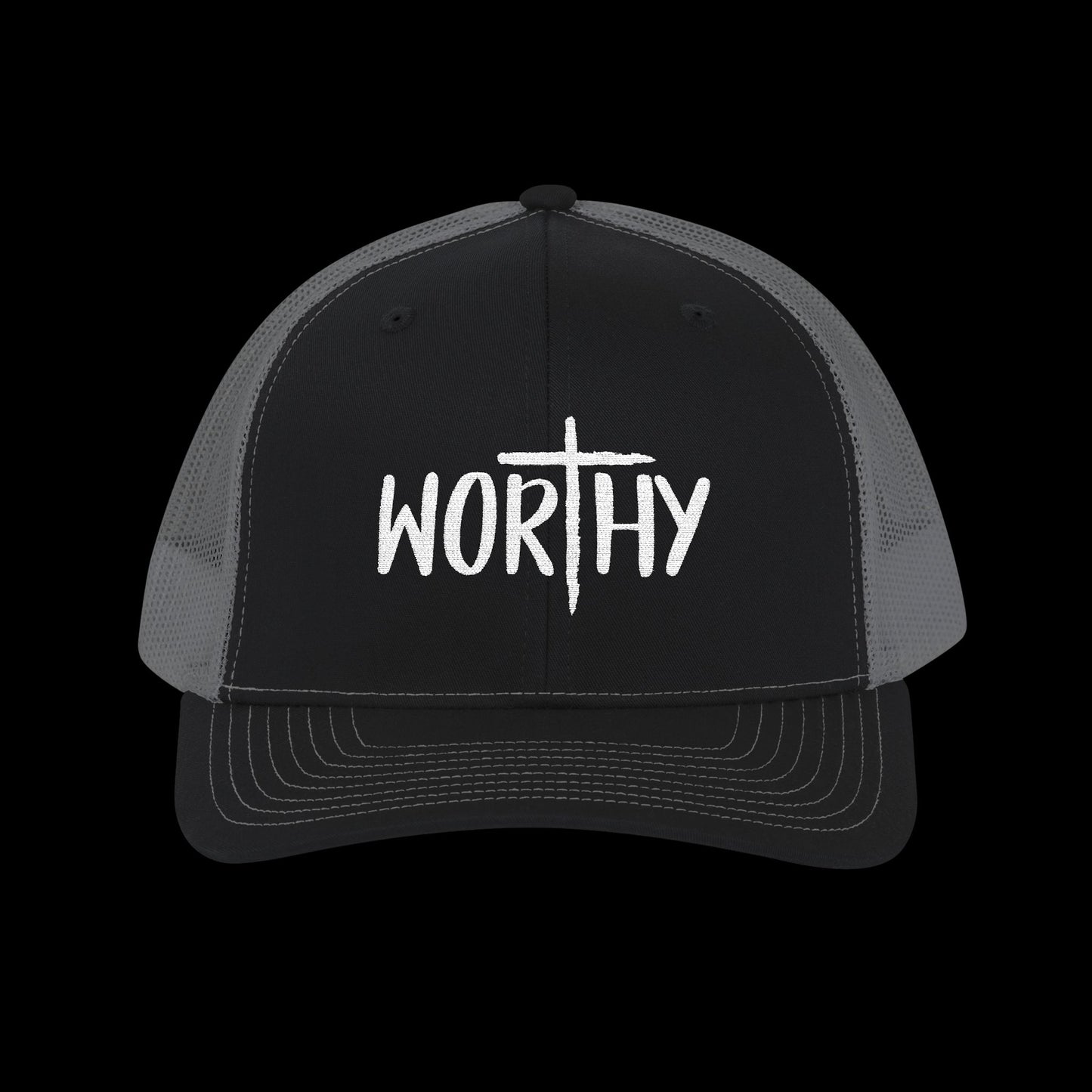Embroidered "Worthy" Trucker Cap