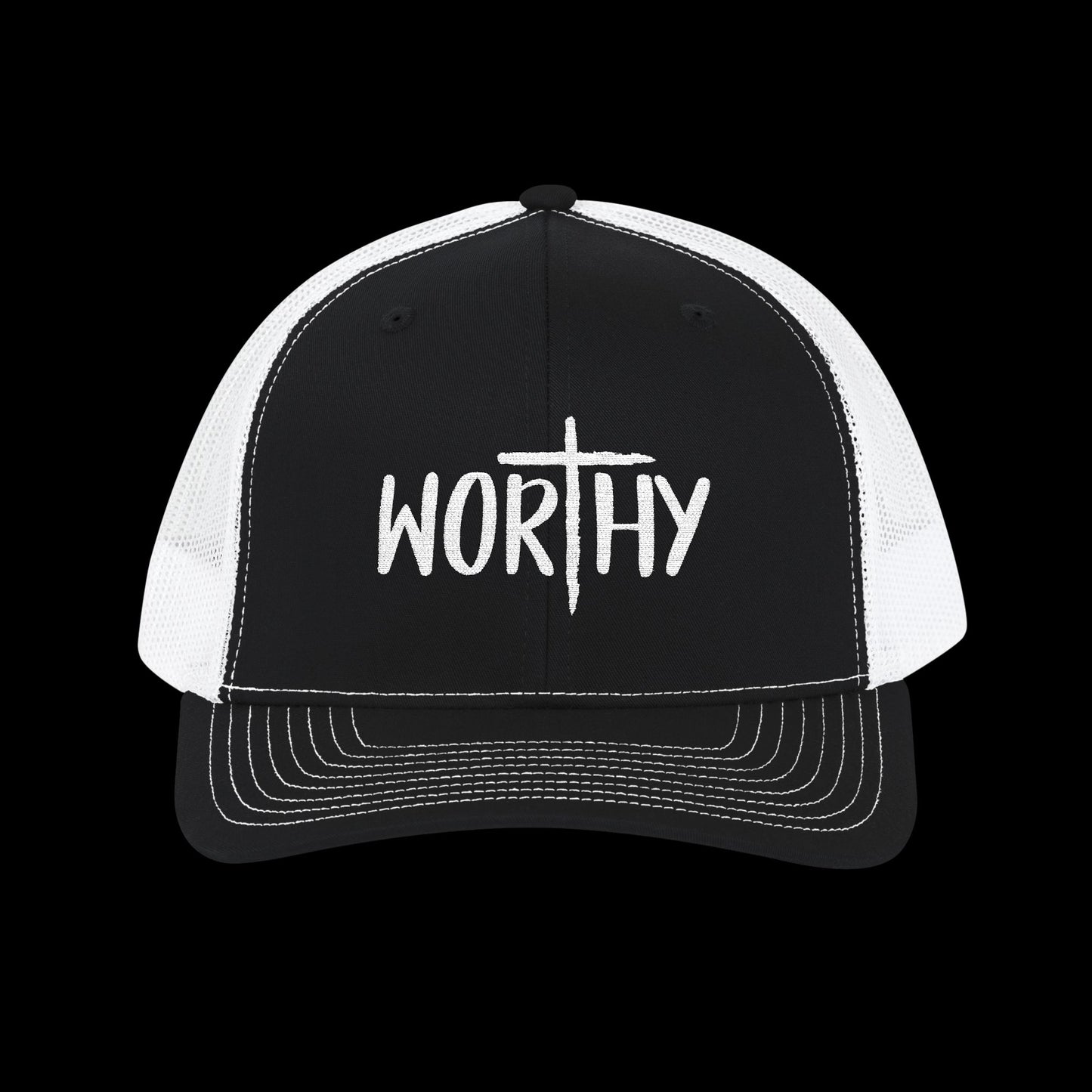 Embroidered "Worthy" Trucker Cap