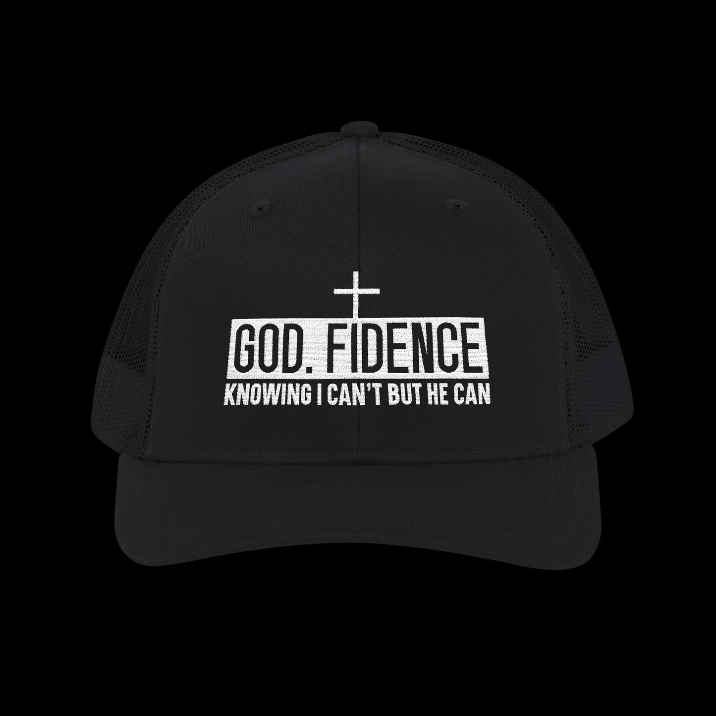 Embroidered "GOD. FIDENCE" Trucker Cap