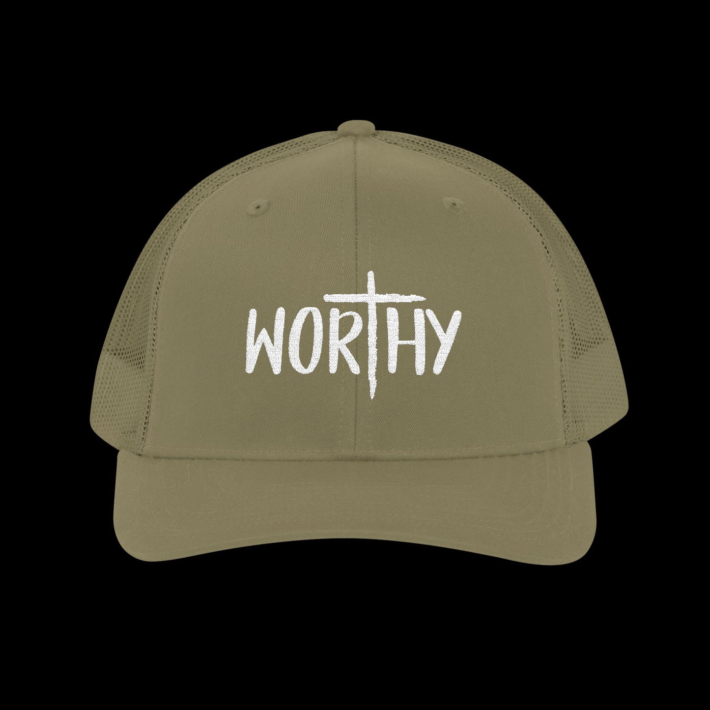 Embroidered "Worthy" Trucker Cap