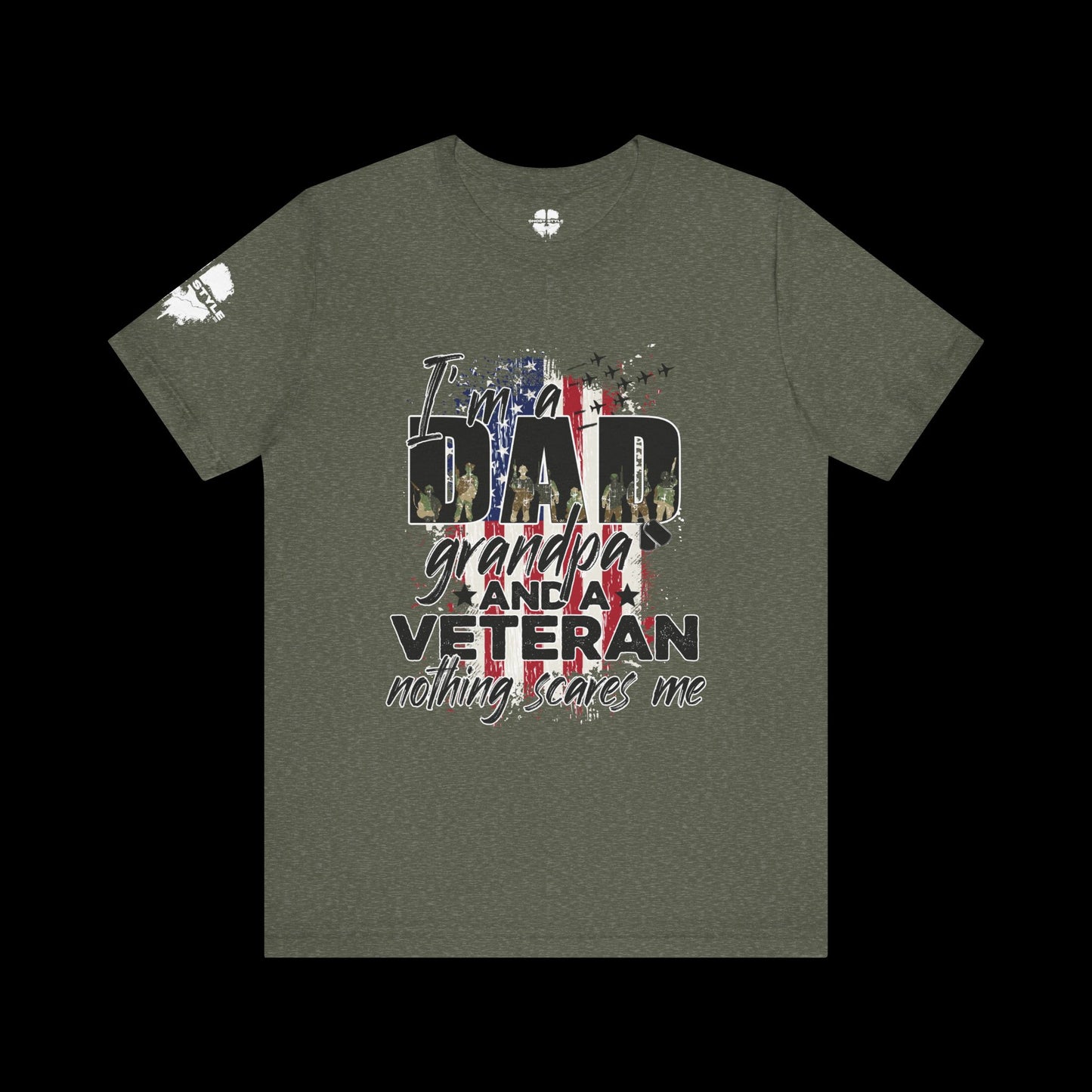 Veteran Dad & Grandpa Tee - Patriotic Short Sleeve Shirt for Father's Day & Military Appreciation