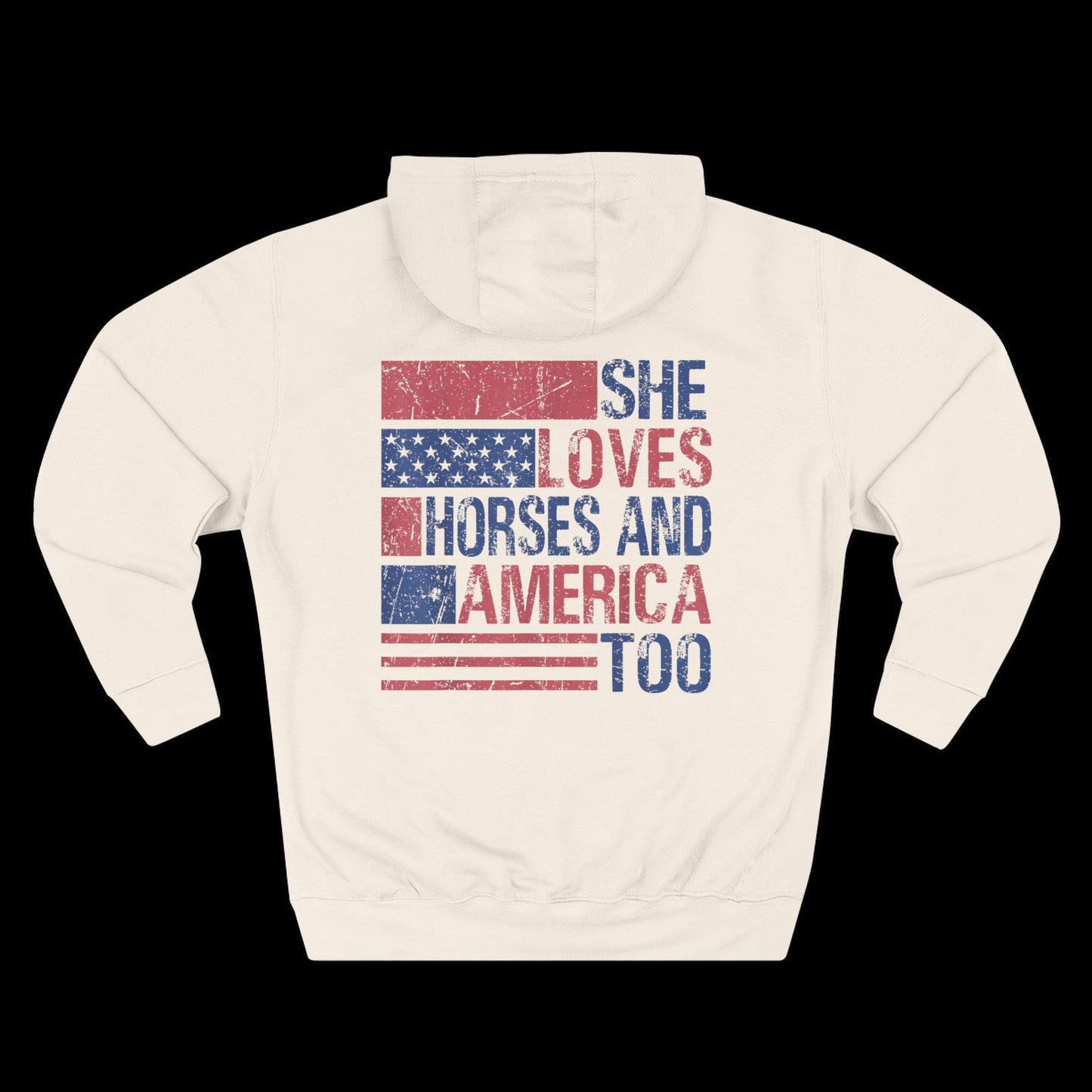 She Loves Horses and America Too Hoodie