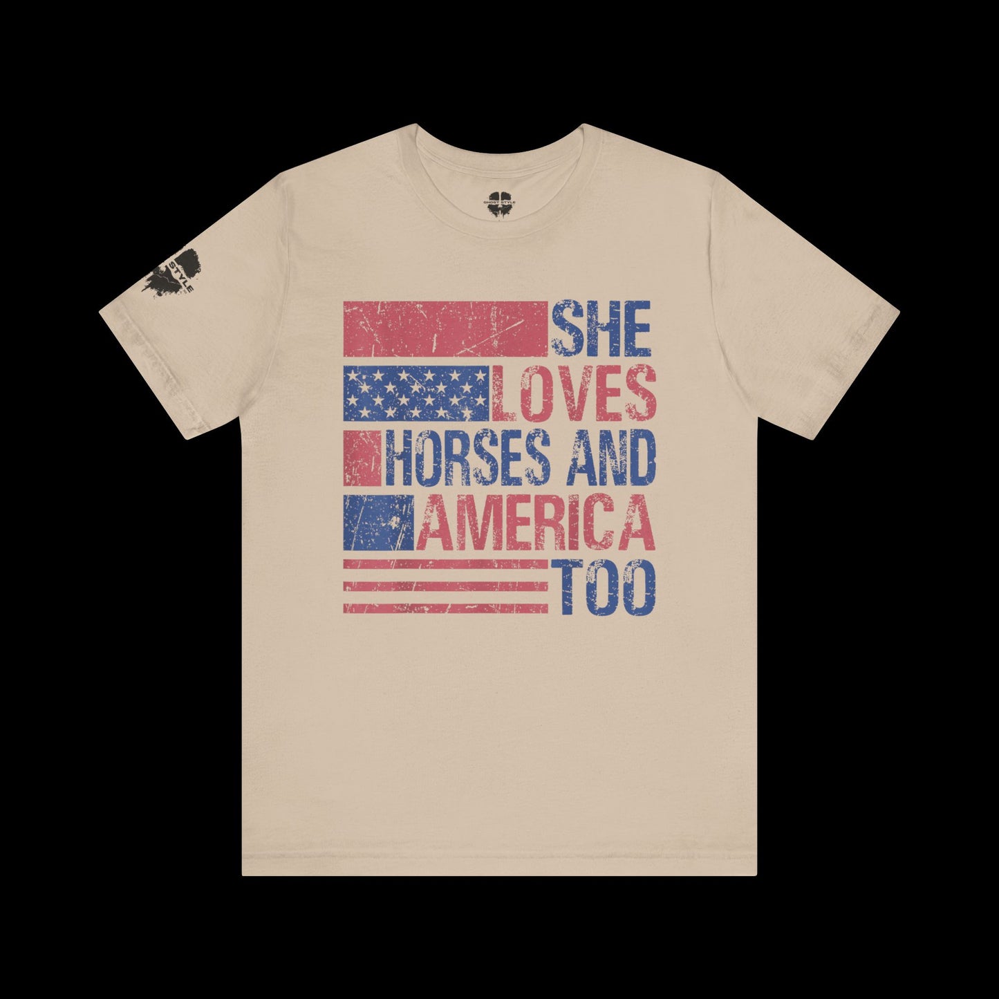 She Loves Horses and America Tee