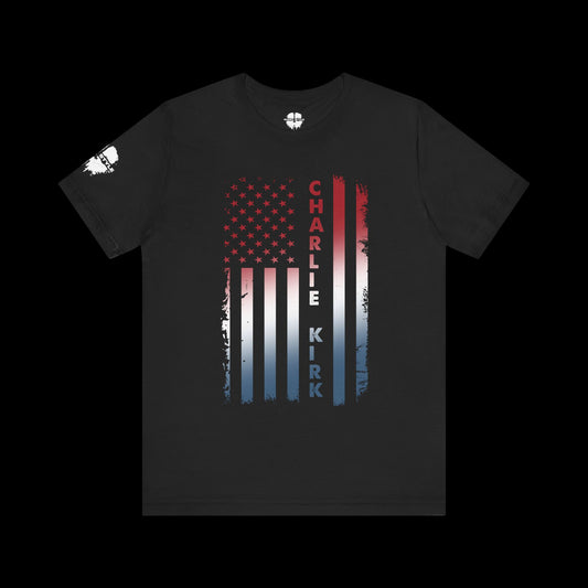 Charlie Kirk American Flag Tee