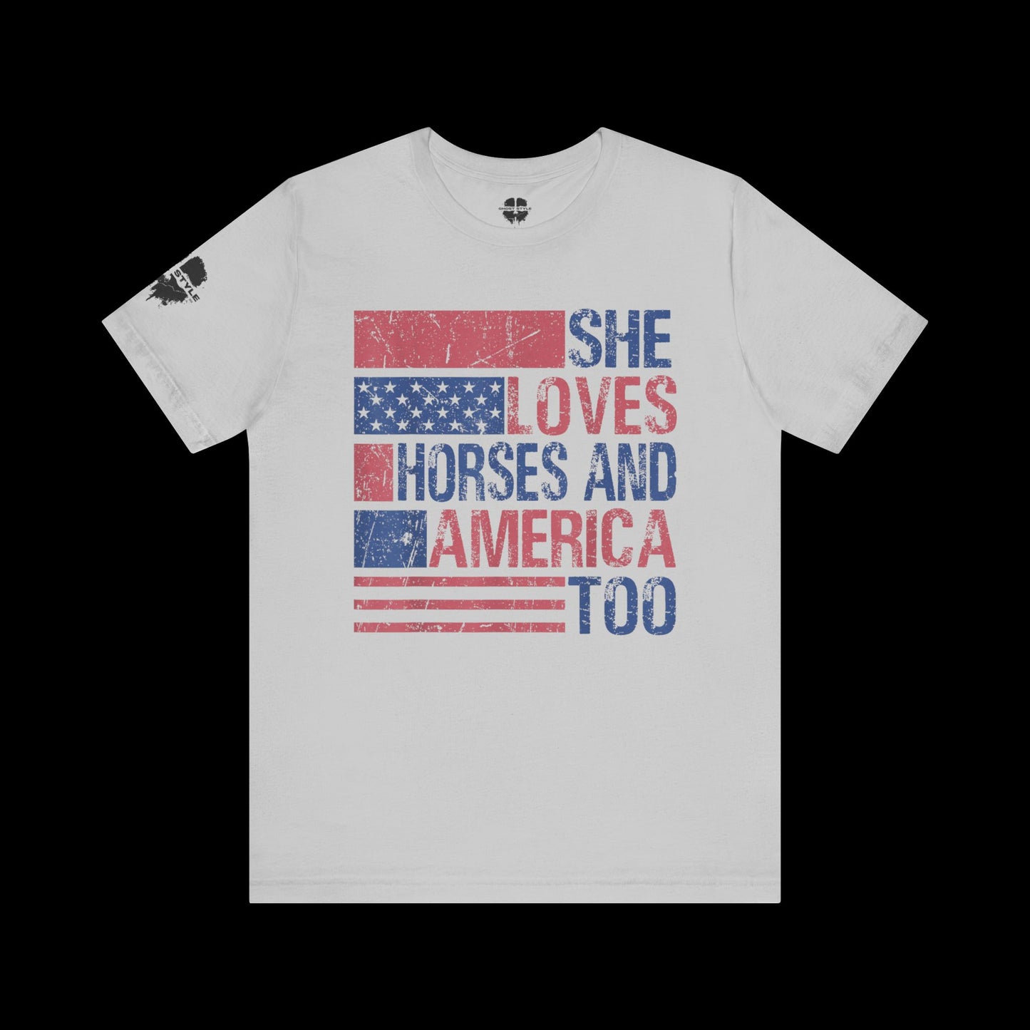 She Loves Horses and America Tee