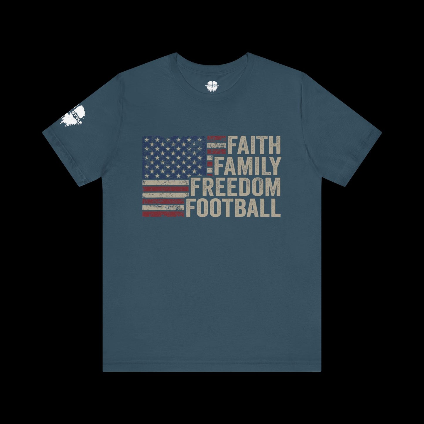 Faith Family Freedom Football Tee