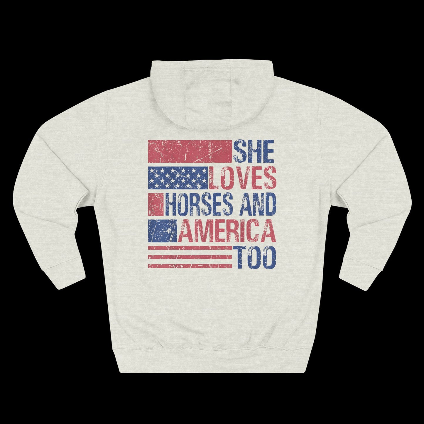 She Loves Horses and America Too Hoodie