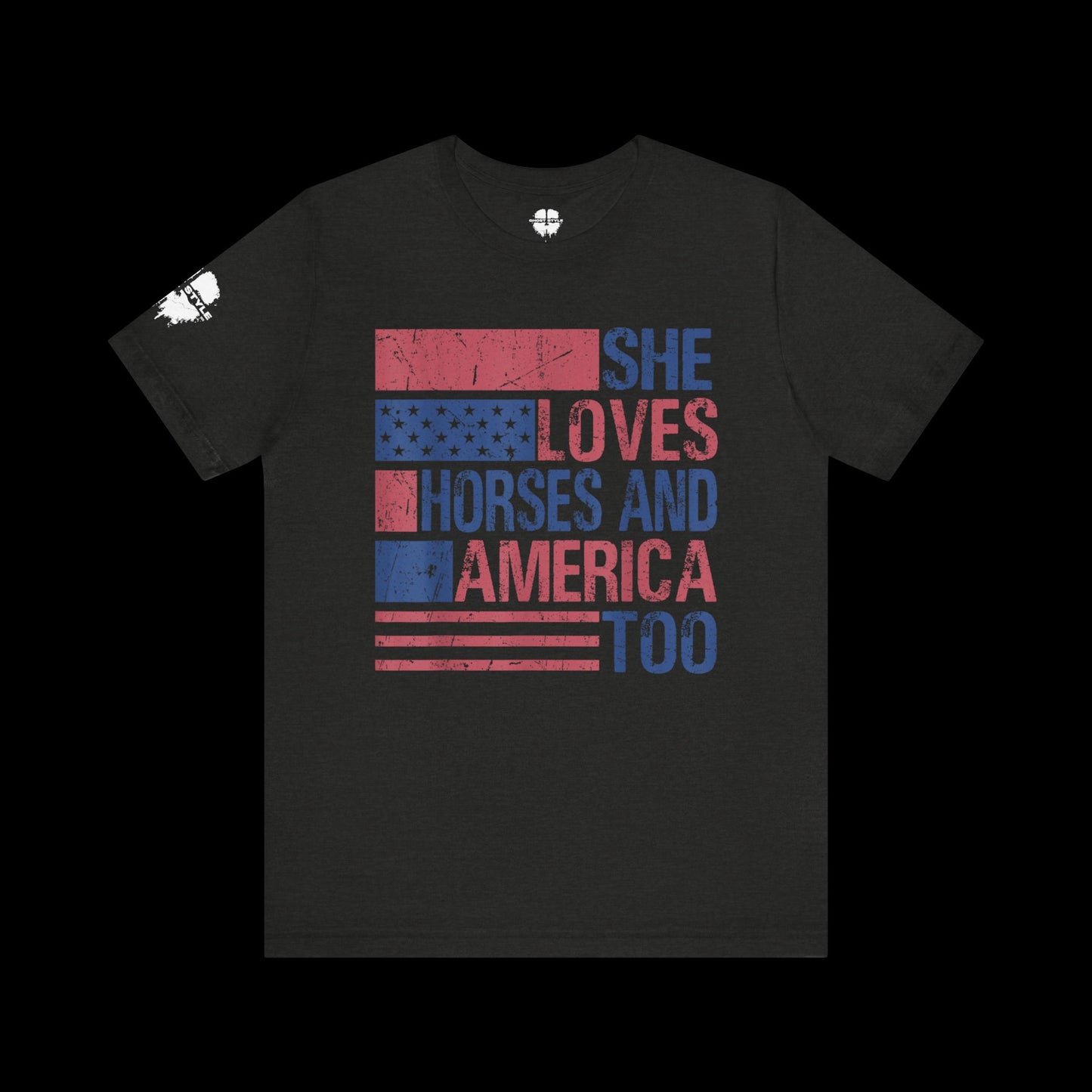She Loves Horses and America Tee