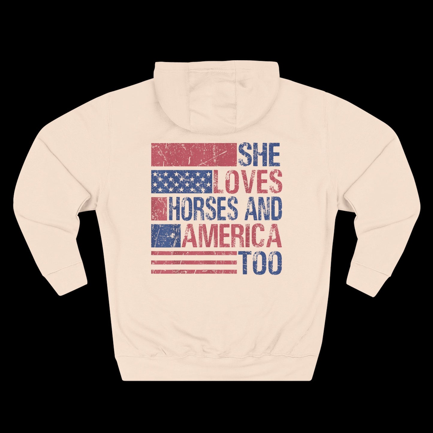 She Loves Horses and America Too Hoodie