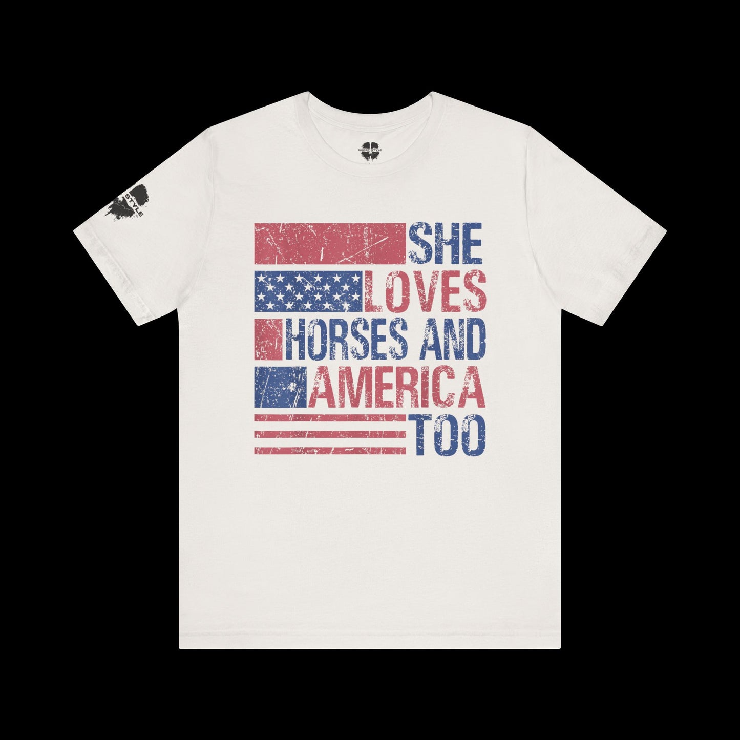 She Loves Horses and America Tee