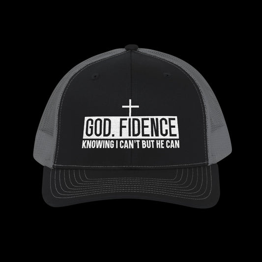 Embroidered "GOD. FIDENCE" Trucker Cap