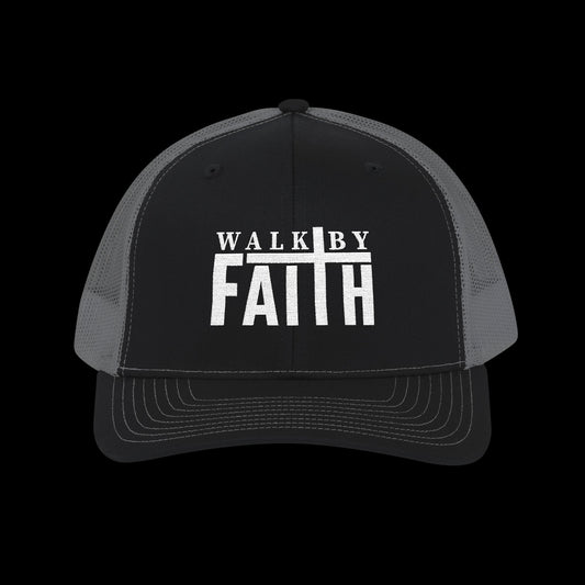 Embroidered "Walk By Faith" Trucker Cap