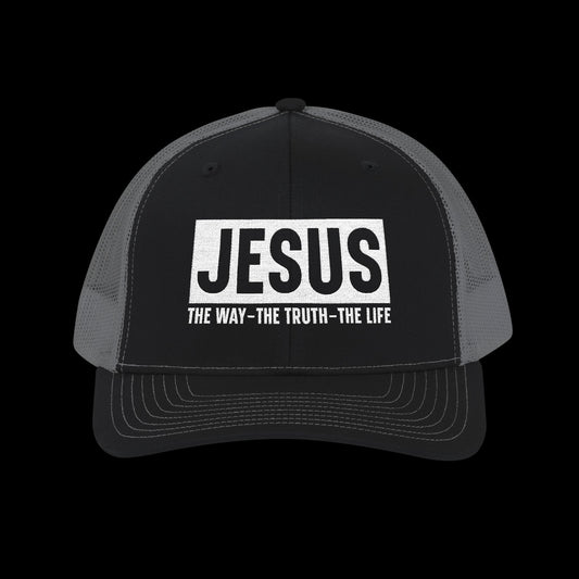 Embroidered "JESUS - The Way The Truth The Life" Trucker Cap