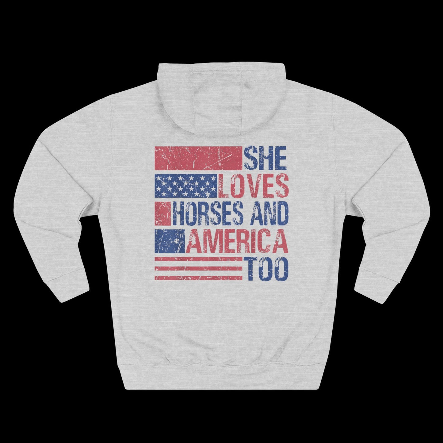 She Loves Horses and America Too Hoodie