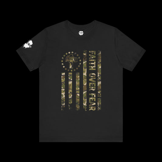 Faith Over Fear Camo Tee