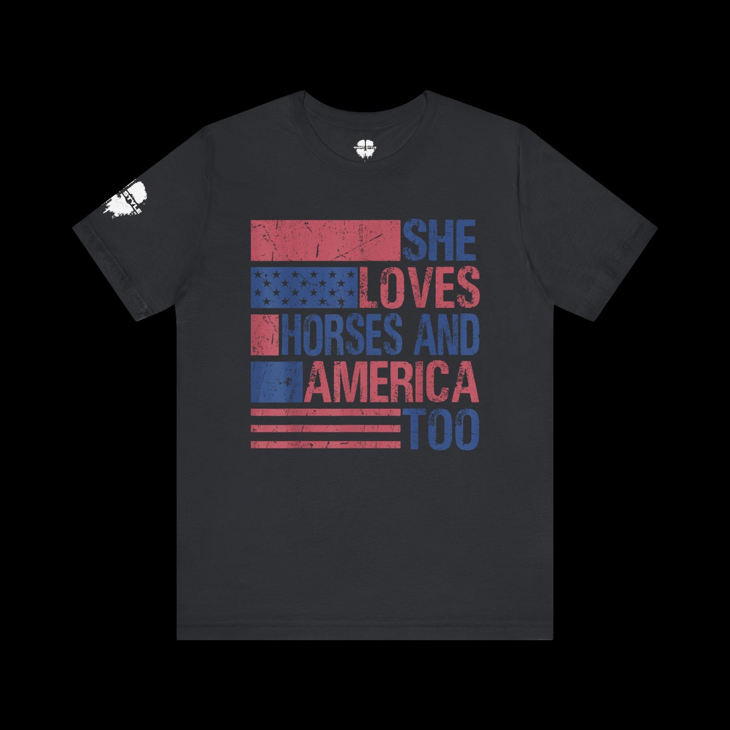 She Loves Horses and America Tee