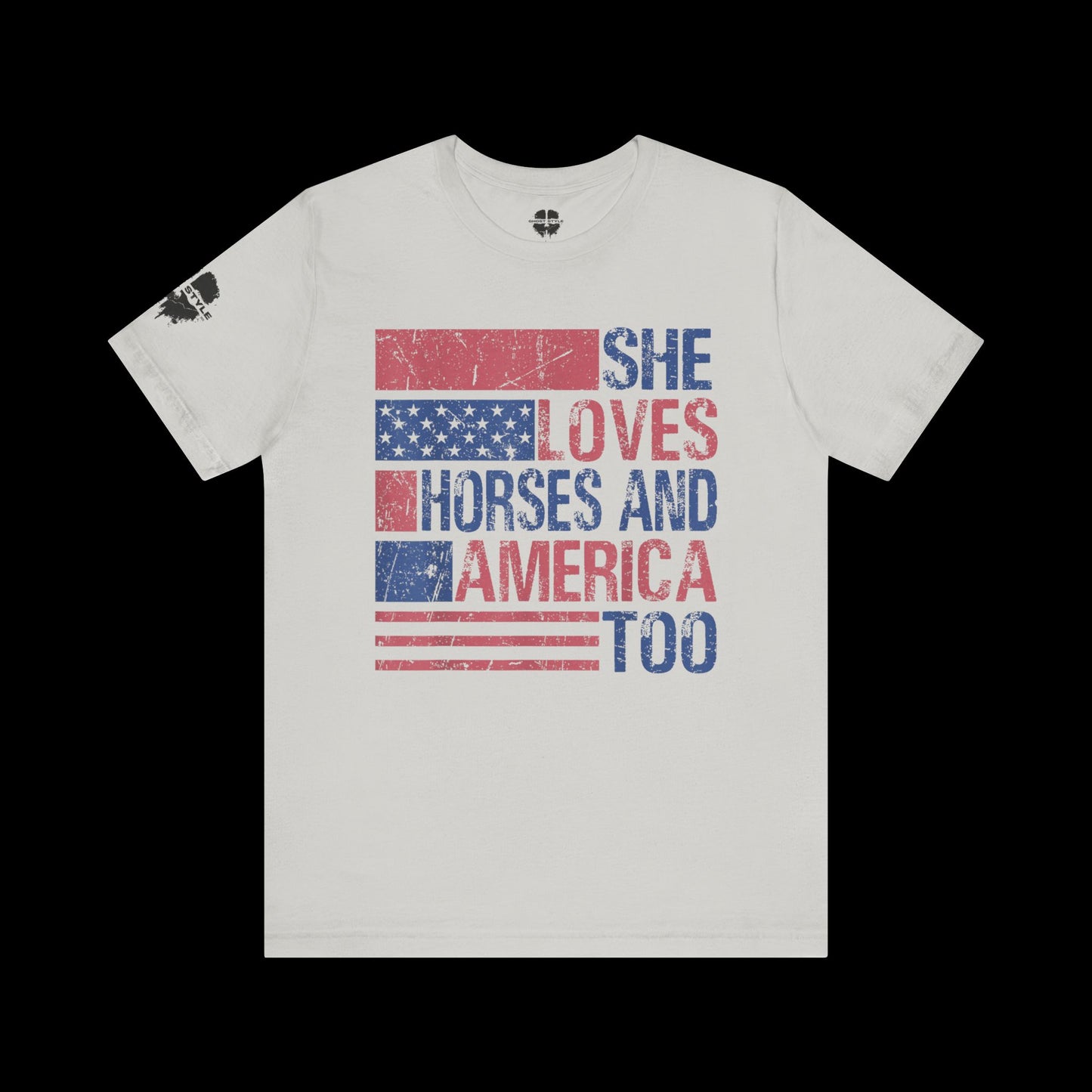 She Loves Horses and America Tee