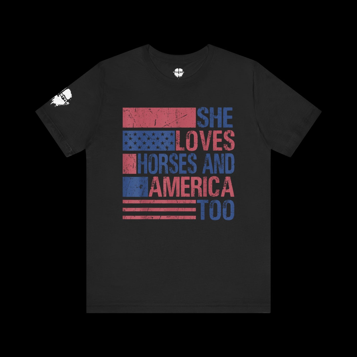 She Loves Horses and America Tee