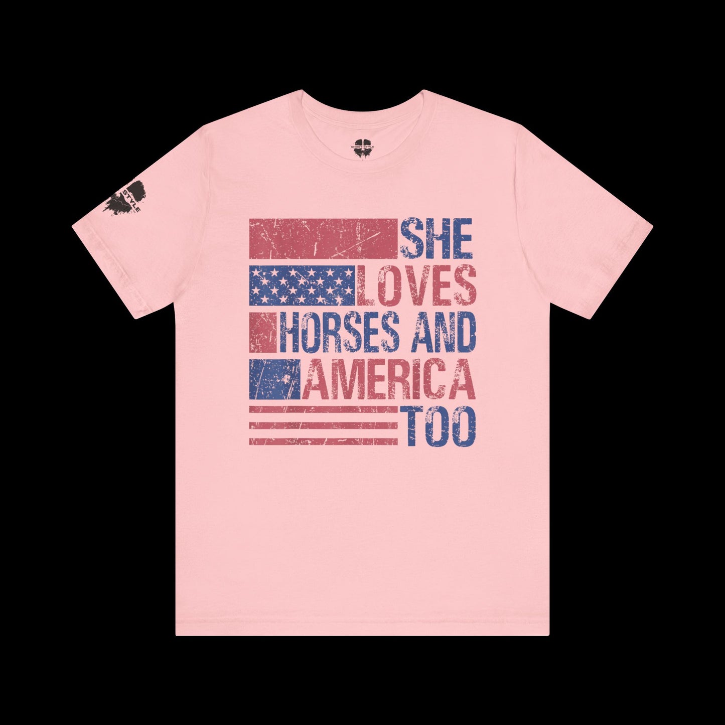 She Loves Horses and America Tee