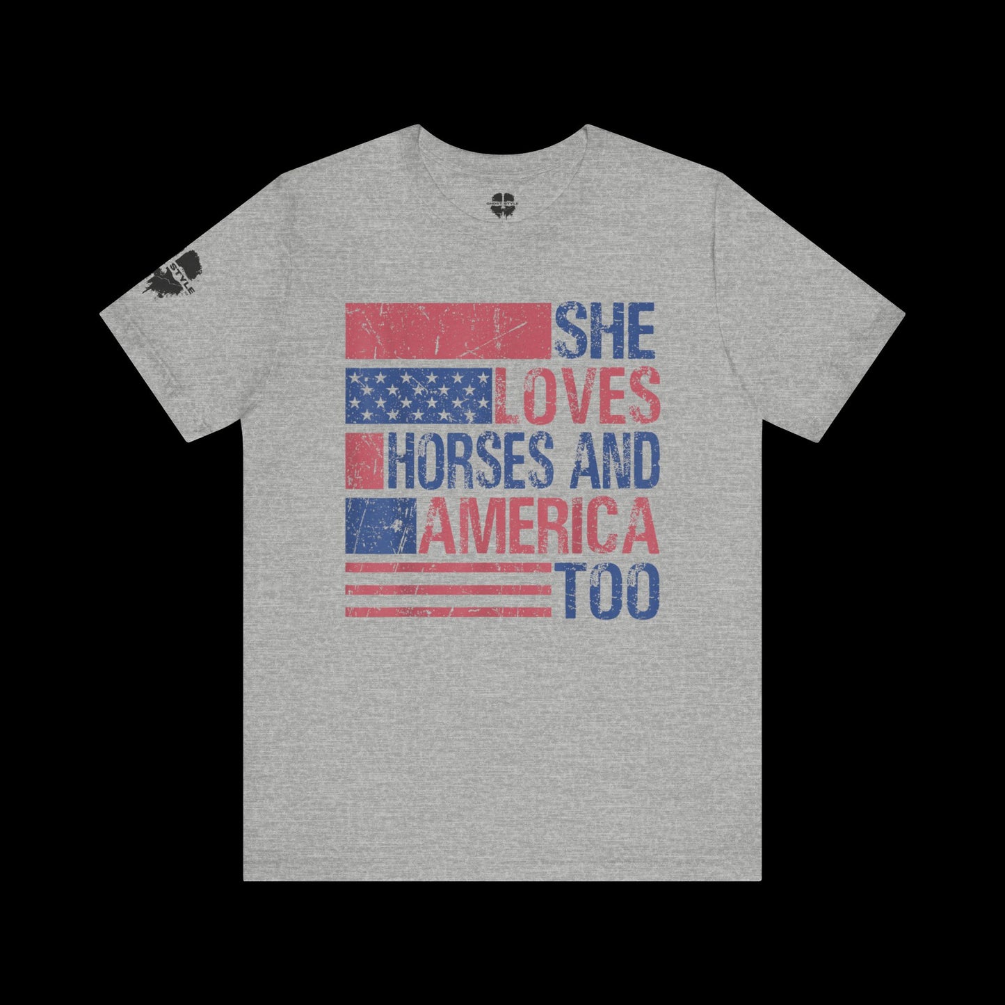 She Loves Horses and America Tee