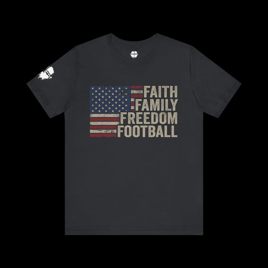 Faith Family Freedom Football Tee