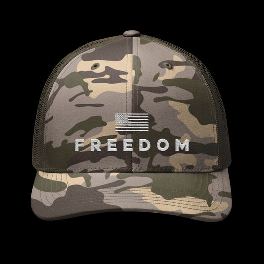 Embroidered Camo "Freedom" Trucker Cap