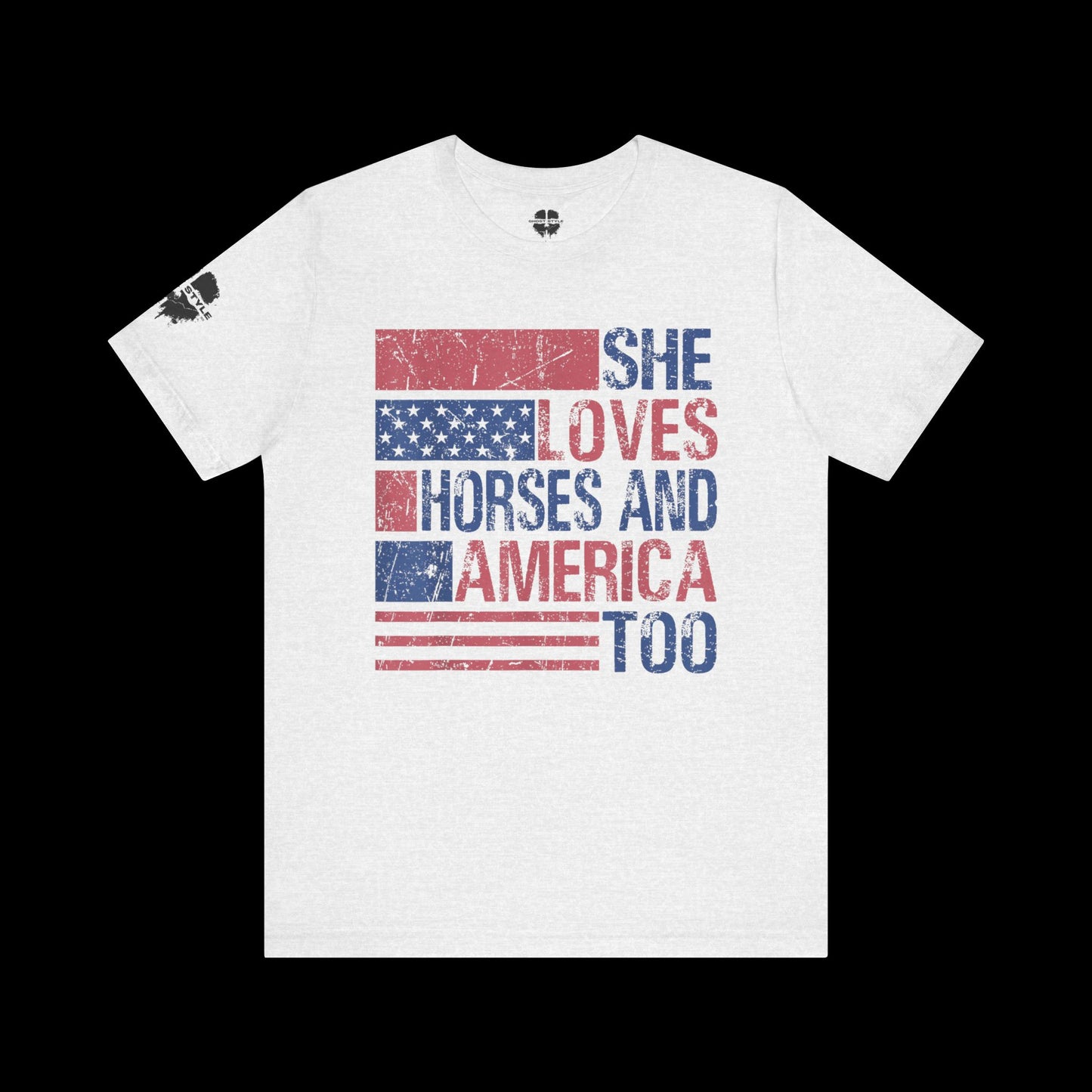 She Loves Horses and America Tee