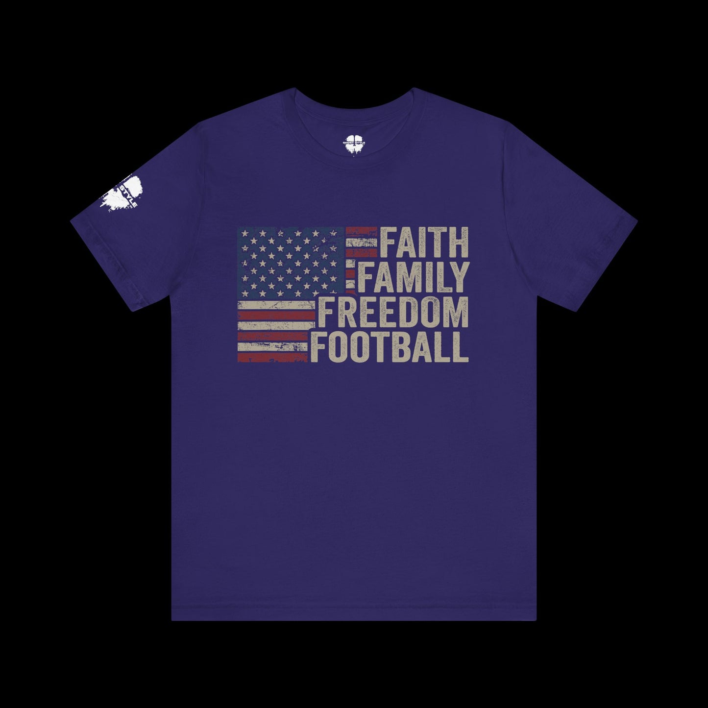 Faith Family Freedom Football Tee
