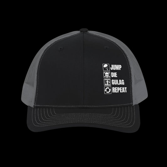 Embroidered "Jump Die Gulag Repeat" Trucker Cap